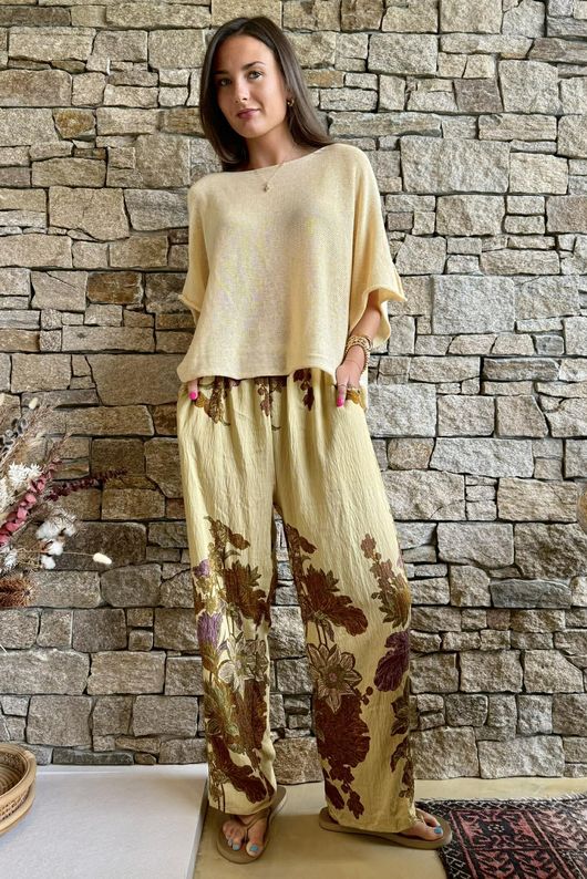 Lotus Oriental Wide Leg Pant Cedar /40=